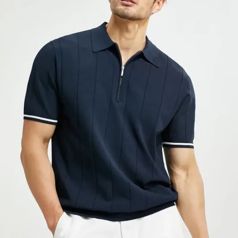 Artistic Men's Polo Shirt Short Sleeves Summer 2023 New Trendy Simple Standard Printing Japanese Style Loose Fit