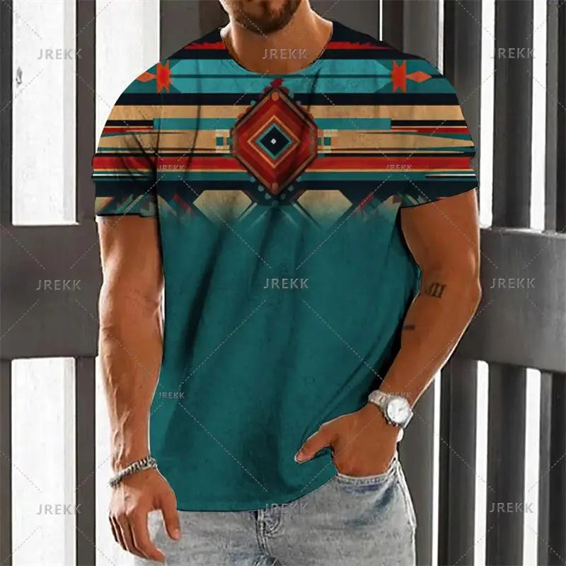 African Clothes For Men Dashiki T Shirts Traditional Wear Clothing Round Neck Casual Retro Streetwear Vintage Ethnic Style Tops