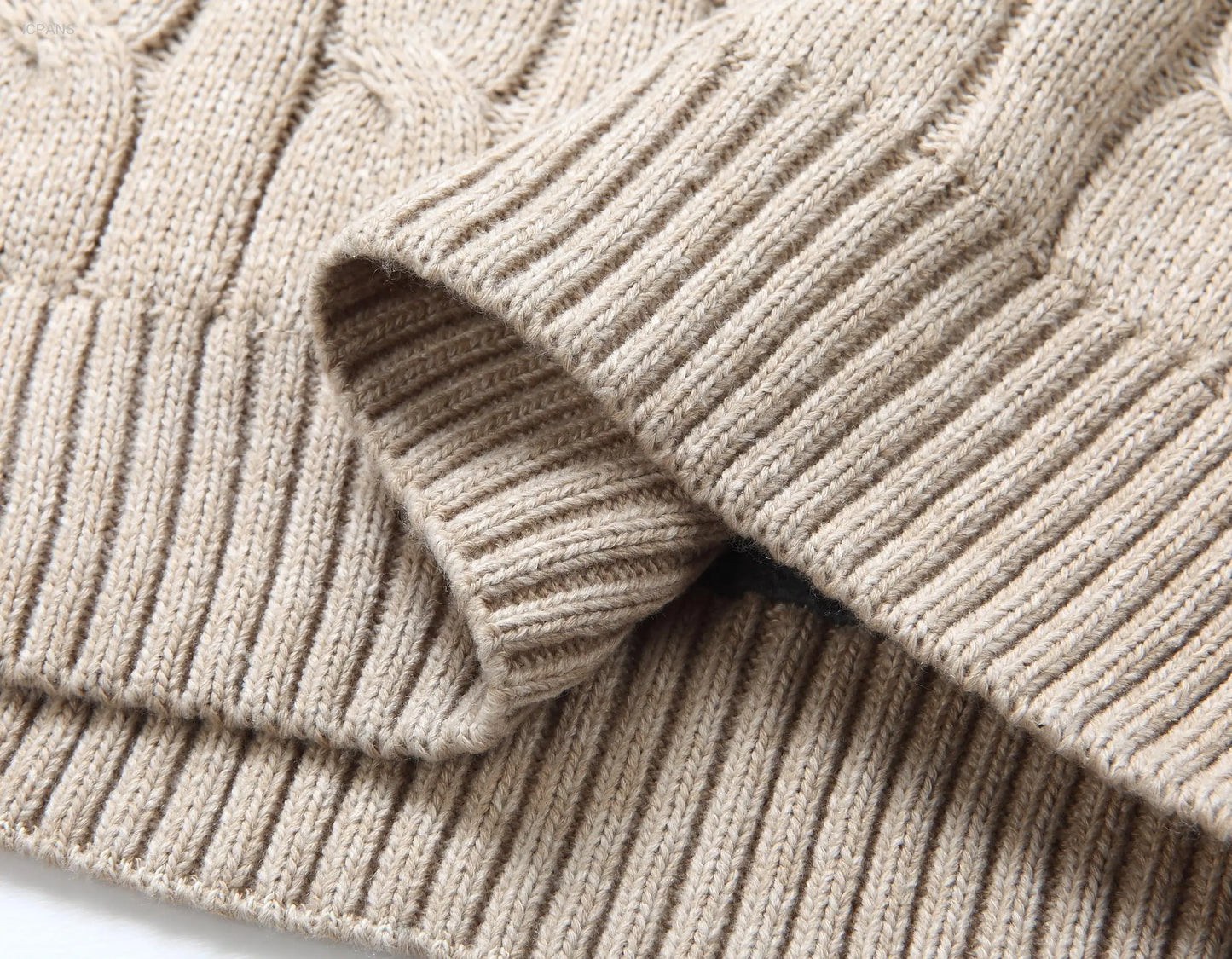 Half Zipper Fleece Turtle Jumper Men Sweaters Mock Neck Black Khaki Knitted Pullover Korea Clothing Vintage Sweater Men 2022