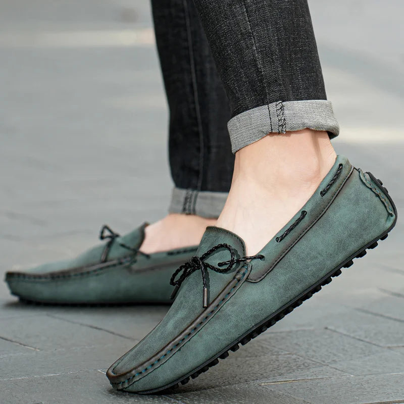 2023 Genuine Leather Men Casual Shoes Luxury Brand Mens Loafers Moccasins Breathable Slip on Black Driving Shoes Plus Size 38-49