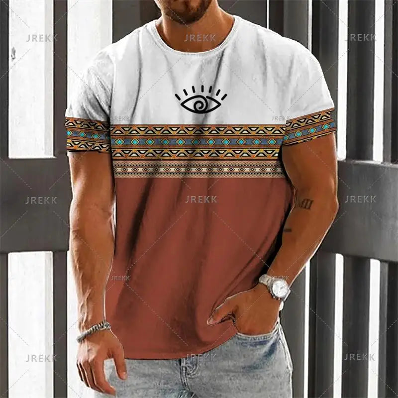 African Clothes For Men Dashiki T Shirts Traditional Wear Clothing Round Neck Casual Retro Streetwear Vintage Ethnic Style Tops