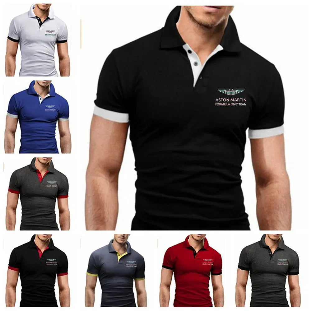 F1 Men's Polo Shirt Leisure Sports Racing Polo luxury brand man Men's Breathable Polo Shirt Popular Polo Luxury man t-shirt