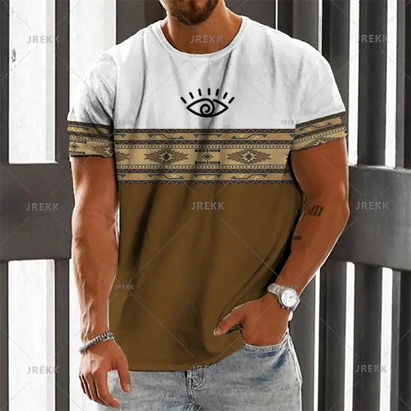 African Clothes For Men Dashiki T Shirts Traditional Wear Clothing Round Neck Casual Retro Streetwear Vintage Ethnic Style Tops